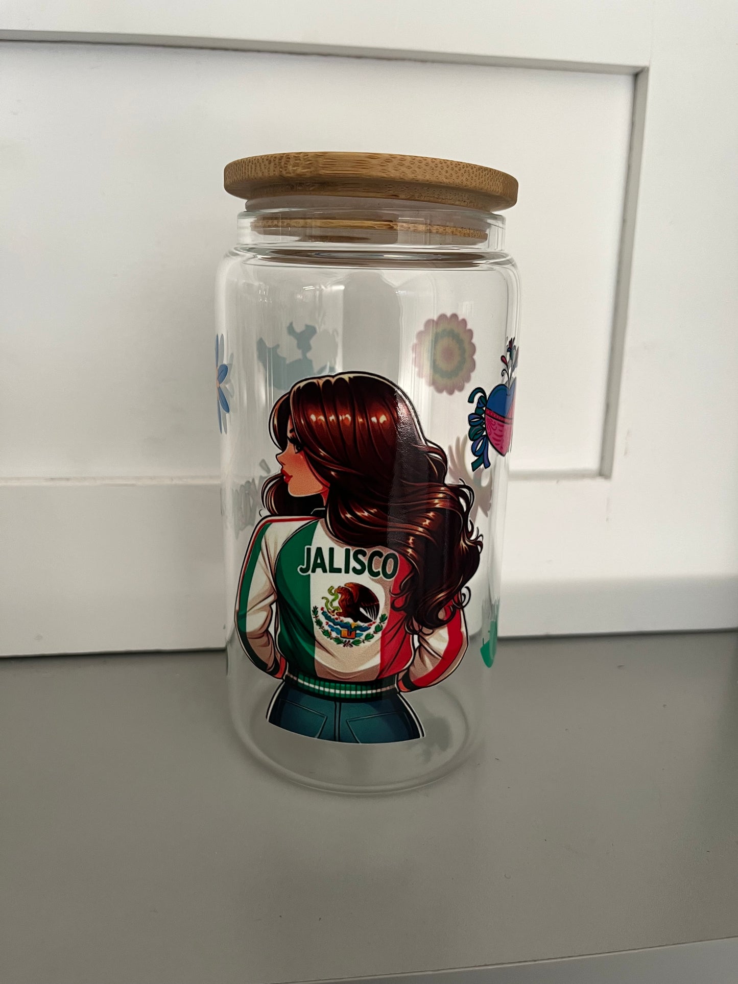 16oz glass cup